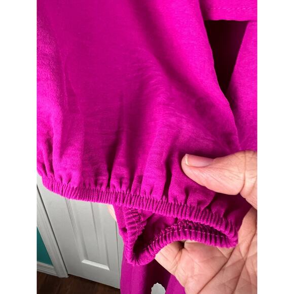 Verxy 3X Womens Pink Short Sleeve Blouse Shirt Dress Tie Front Knee Length - Picture 6 of 8